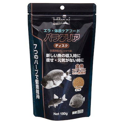他サイト： パラクリア　ディスク　１８０ｇ　金魚・コリドラス・熱帯魚　ハーブ　エラ・体表ケア　餌　フード　金魚の餌　お一人様５０点限り　ＣＲＣ10―41―60―10―00の商品画像