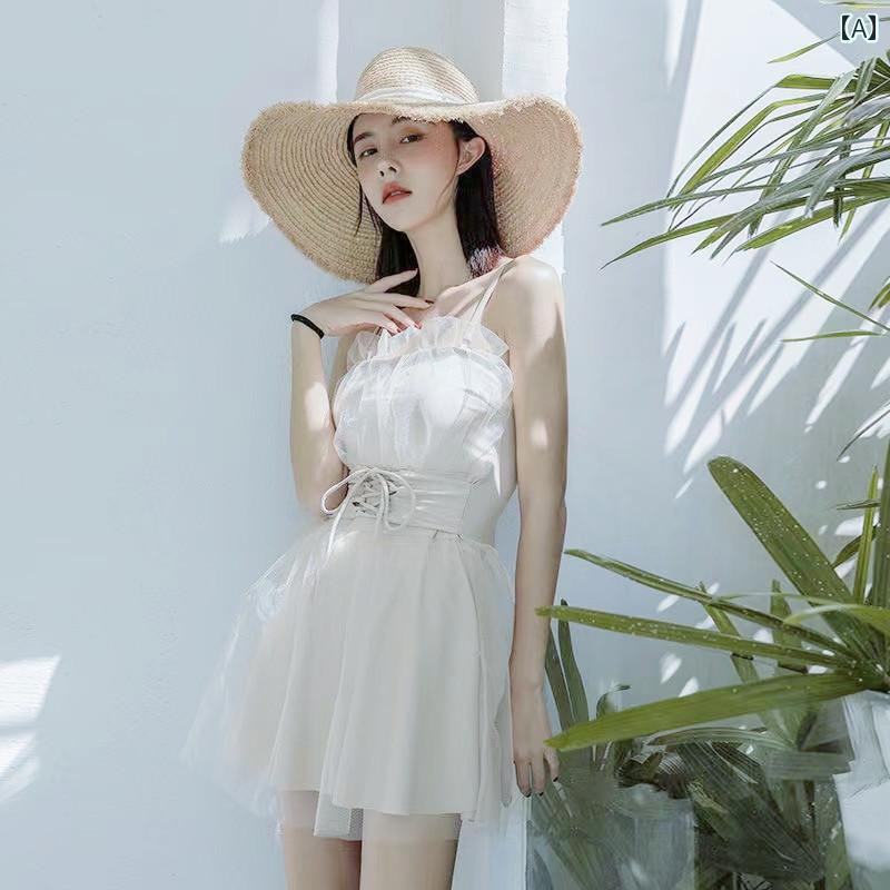 レディース 女性用 婦人用 水着 スイムウェア かわいい おしゃれ 温泉 夏 学生 海 プール レジャー ワンピース フェアリー 韓国