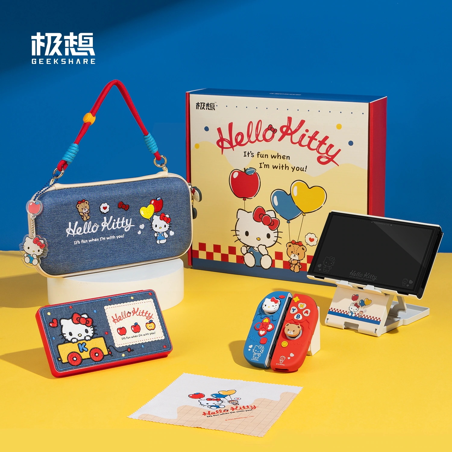 Nintendo Switch 保護セット Oled ギフトボックス ハローキティ ジョイント 友達への新年の贈り物 保護ケース 保存袋 ロッカーキャップ カードボックス 強化フィルム アクセサリー