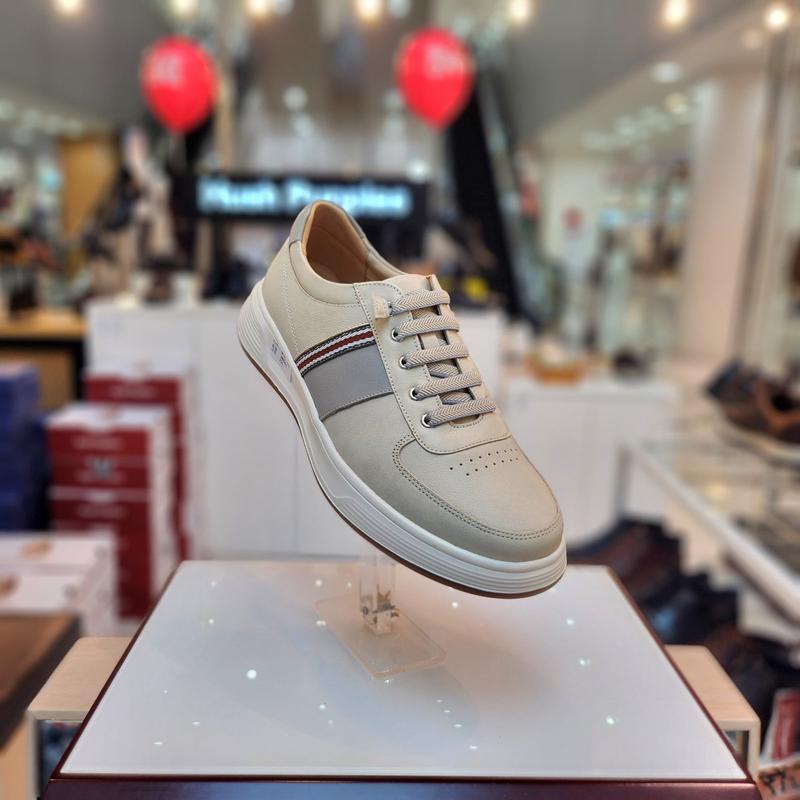 男性 足が楽な軽量コンフォートカジュアルバンド紐スニーカー 3mr564-G_CA