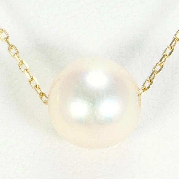 K10 10金 YG イエローゴールド ネックレス パール(真珠) 約40cm ジュエリー 中古