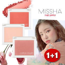 「ミシャ」★1+1★コットンチーク・コンター・ハイライター・シェーディング・Missha Cotton Blusher/Contour ★1+1★