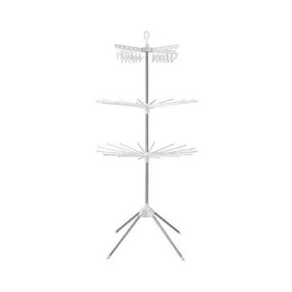 （まとめ）天馬 ポーリッシュ組立式スタンド物干しパラソル型3段 PS-10K 1台(×5セット)