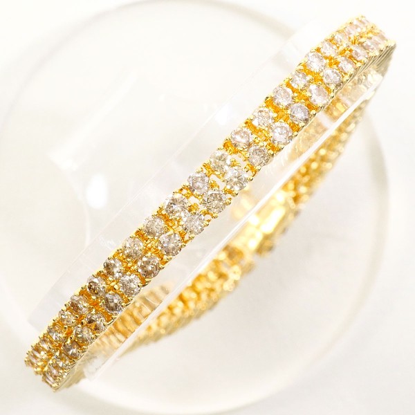 K18 18金 YG ブレスレット ダイヤ 6.6 カード鑑別書 ジュエリー 中古