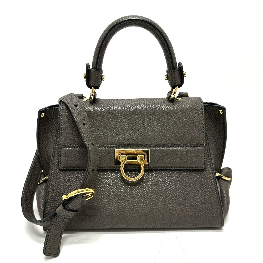 ハンドバッグ ソフィア 2WAY カバン ショルダーバッグ フラップ レザー グレー