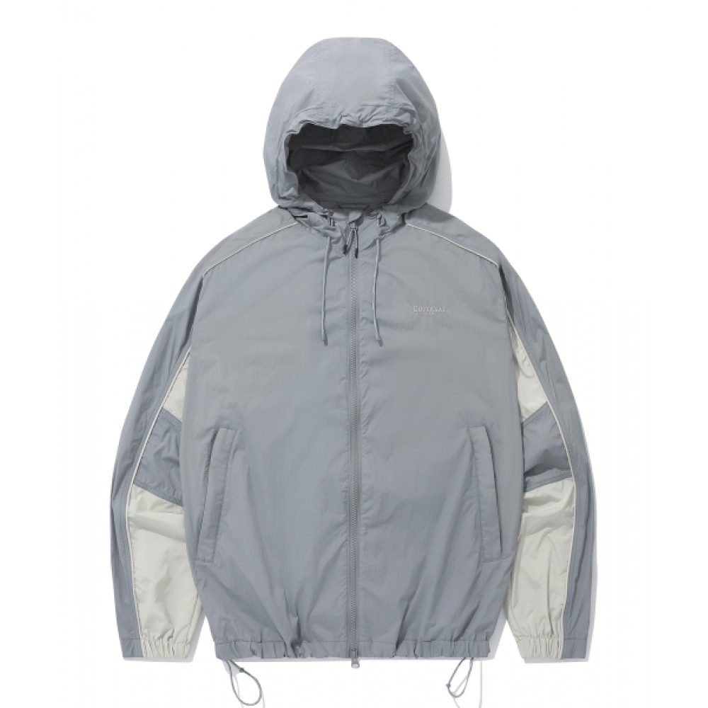 COVERNAT ライトウェイトカラーブロックウィンドブレーカーグレー