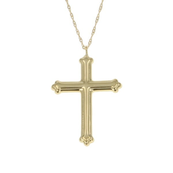 18金 イエローゴールド クロスLサイズネックレス DS-S1