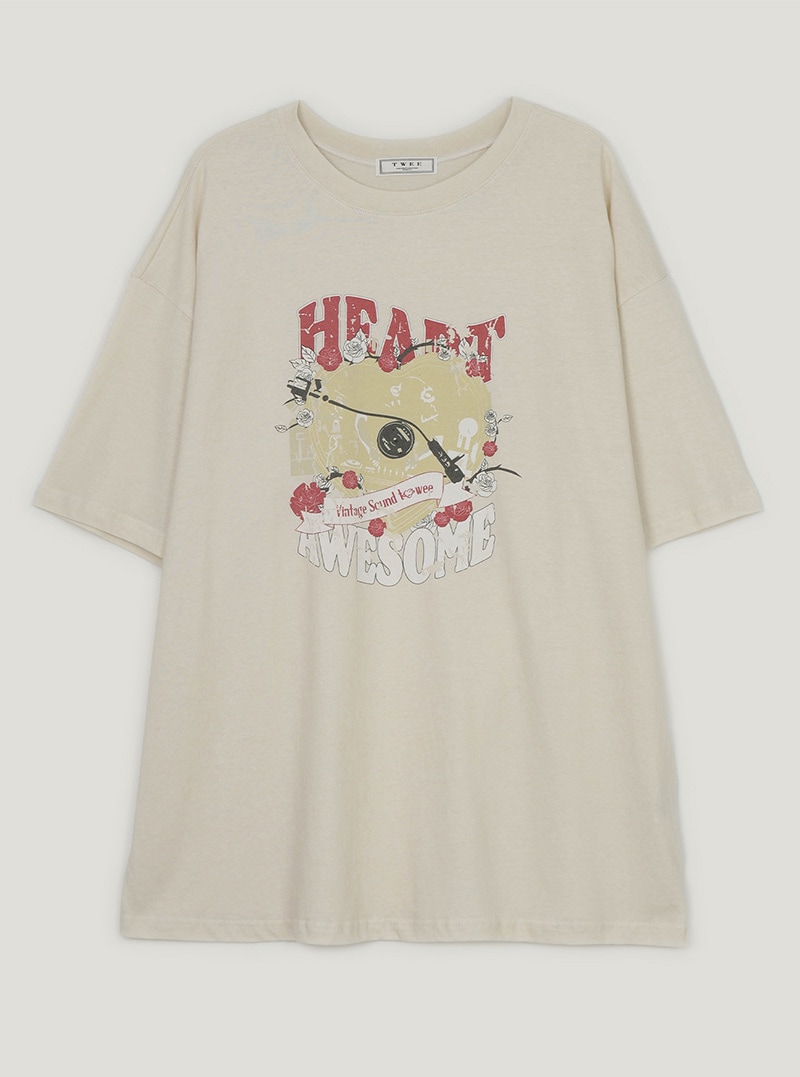 トゥイ 半袖 Tシャツ オーバーフィット ピグメント プリント