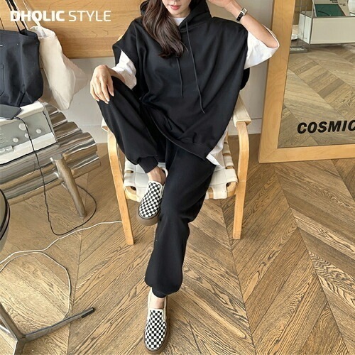 [メガ割りSALE]スウェットベストパーカー&パンツSET・p497664