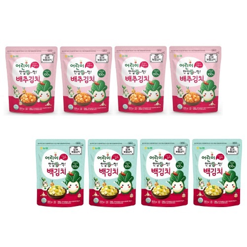 農協食品韓国農協キムチ子供一口愛着白菜キムチ300g x 4パック+白キムチ300g x 4パックおいしい手軽なおかずキャンプ