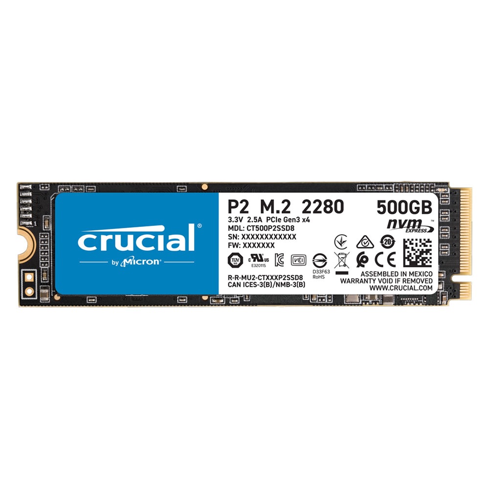 SSD 500GB NVMe PCIe M.2 P2シリーズ CT500P2SSD 5年保証