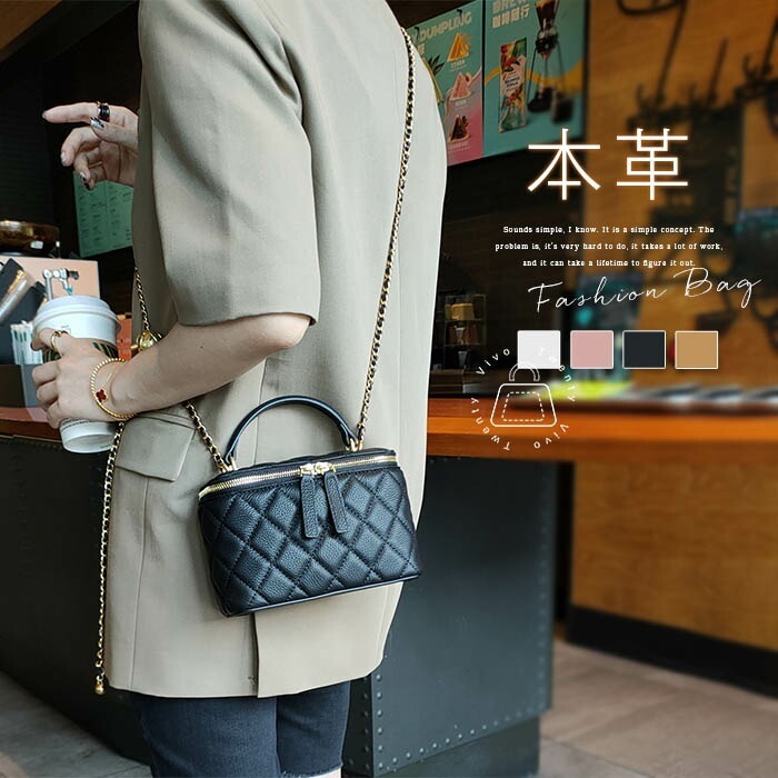 本革 ショルダーバッグ レディース 斜め掛け 小さめ 軽量 レザー バニティバッグ チェーンバッグ 2way ハンドバッグ ミニバッグ 軽い キルティング バッグ ミニショルダ ファスナー付き