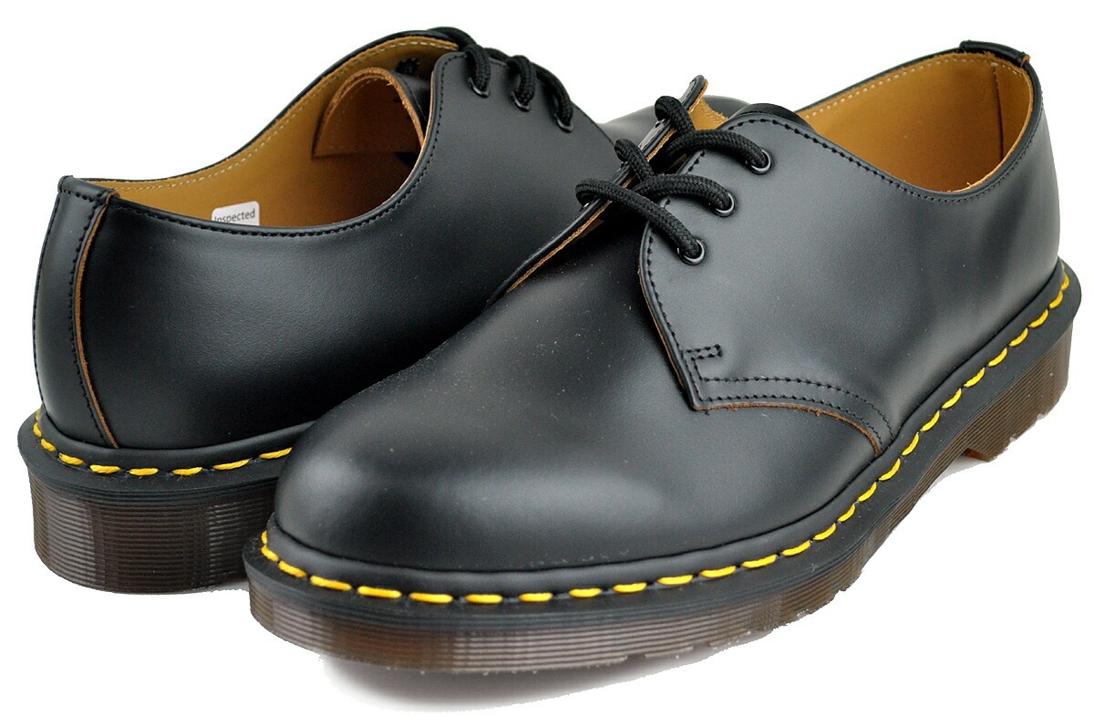 ヴィンテージ 1461 3 ホール ギブソン シューズ MIE ブラック メイドインイングランド UK QUILONレザー 12877001