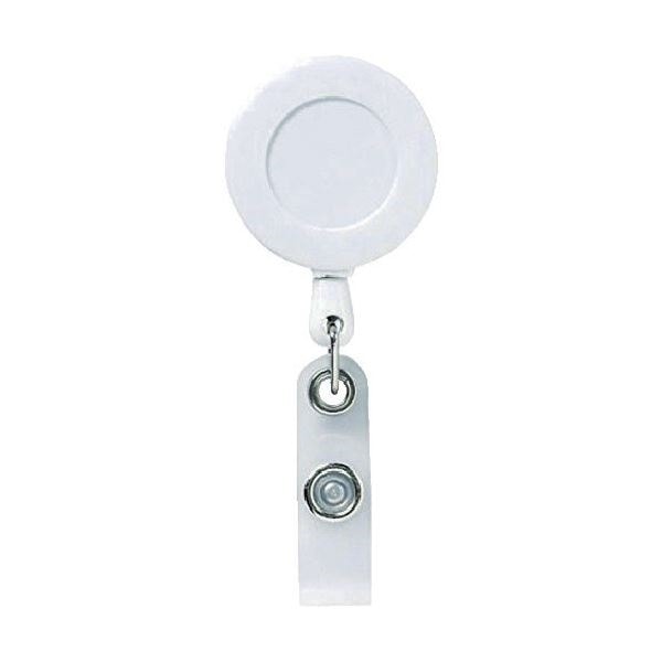 （まとめ） TRUSCO リール付クリップ 白TR-W 1個 [x30セット]