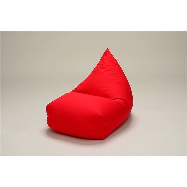 リラックス ビーズクッション/ローソファー 1人掛け ファブリック生地 レッド ふっくらタイプ 座面高 25cm 日本製 5,455円
