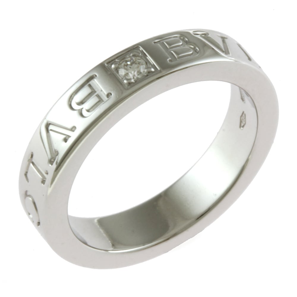ブルガリ ブルガリブルガリ リング 指輪 8.5号 18金 K18ホワイトゴールド ダイヤモンド BVLGARI 中古 美品