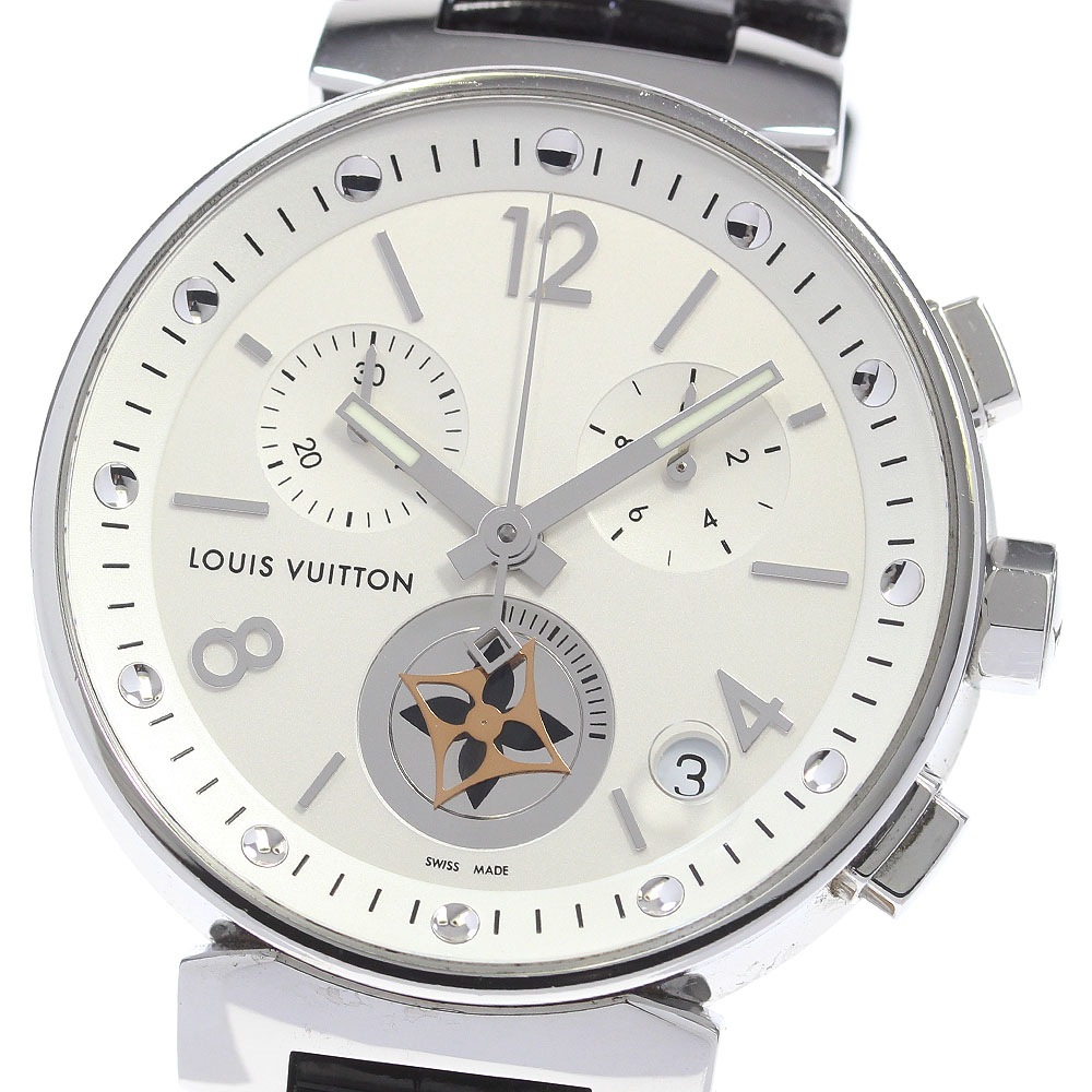 ルイ・ヴィトン LOUIS VUITTON Q8D10 タンブール ムーンスター GM クロノグラフ クォーツ メンズ 良品 _864916【中古】