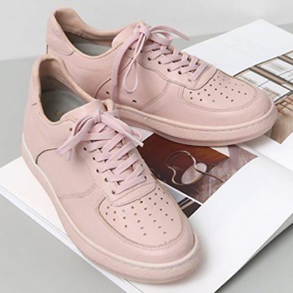 革パンチング 女性 レディース スリッポン スニーカー 4cm sy1690_P347461414