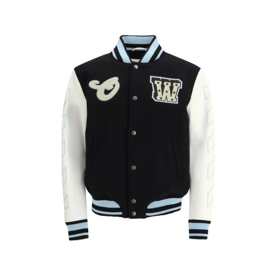 OFF WHITE Men Bomber Jackets 44XJA122S26 L002 001 BLACK WHITE