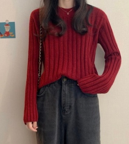 トップス デート モテアイテム ミディアム丈 長袖 ウール ニット コットン 可愛い きれいめ 上品 おしゃれ かっこいい 可愛い ラブリー キュート ガーリー クール モード系 セクシー