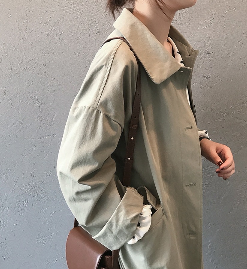 アウター デート モテアイテム トレンチコート ミモレ丈 長袖 コットン 可愛い きれいめ 上品 おしゃれ かっこいい 可愛い ラブリー キュート ガーリー クール モード系 セクシー