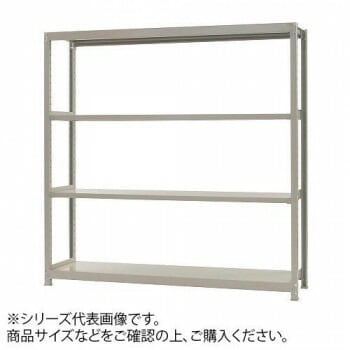 軽中量ラック　耐荷重200kgタイプ　単体　間口1200x奥行450x高さ1500mm　4段　アイボリー