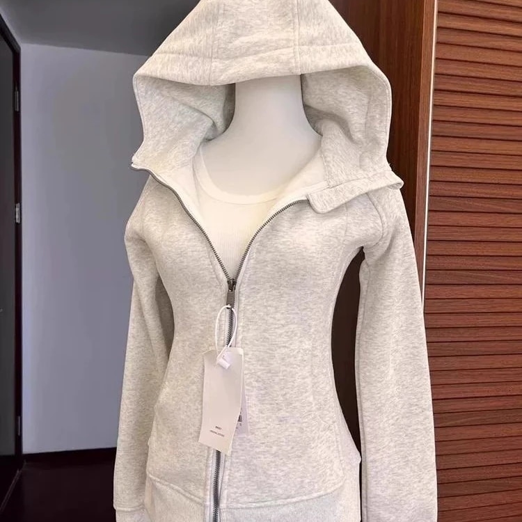 レディース 春服 アウターウェア スウェットシャツ 秋冬服 パーカー スリムフィット ショート丈トップス 2025年新作
