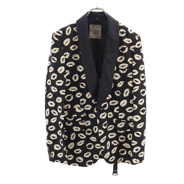 トムレベル イタリア製 キスマーク テーラードジャケット 48 ブラック系 TOM REBL メンズ