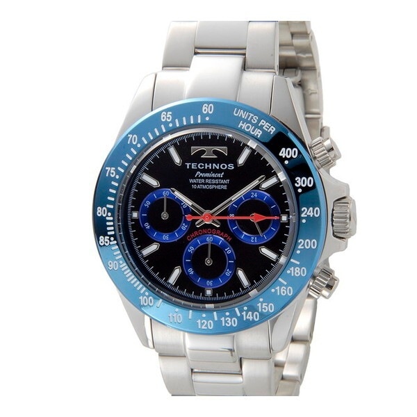 TP0403SN テクノスメンズクロノグラフSSブレス クォーツ腕時計 (メンズウォッチ)