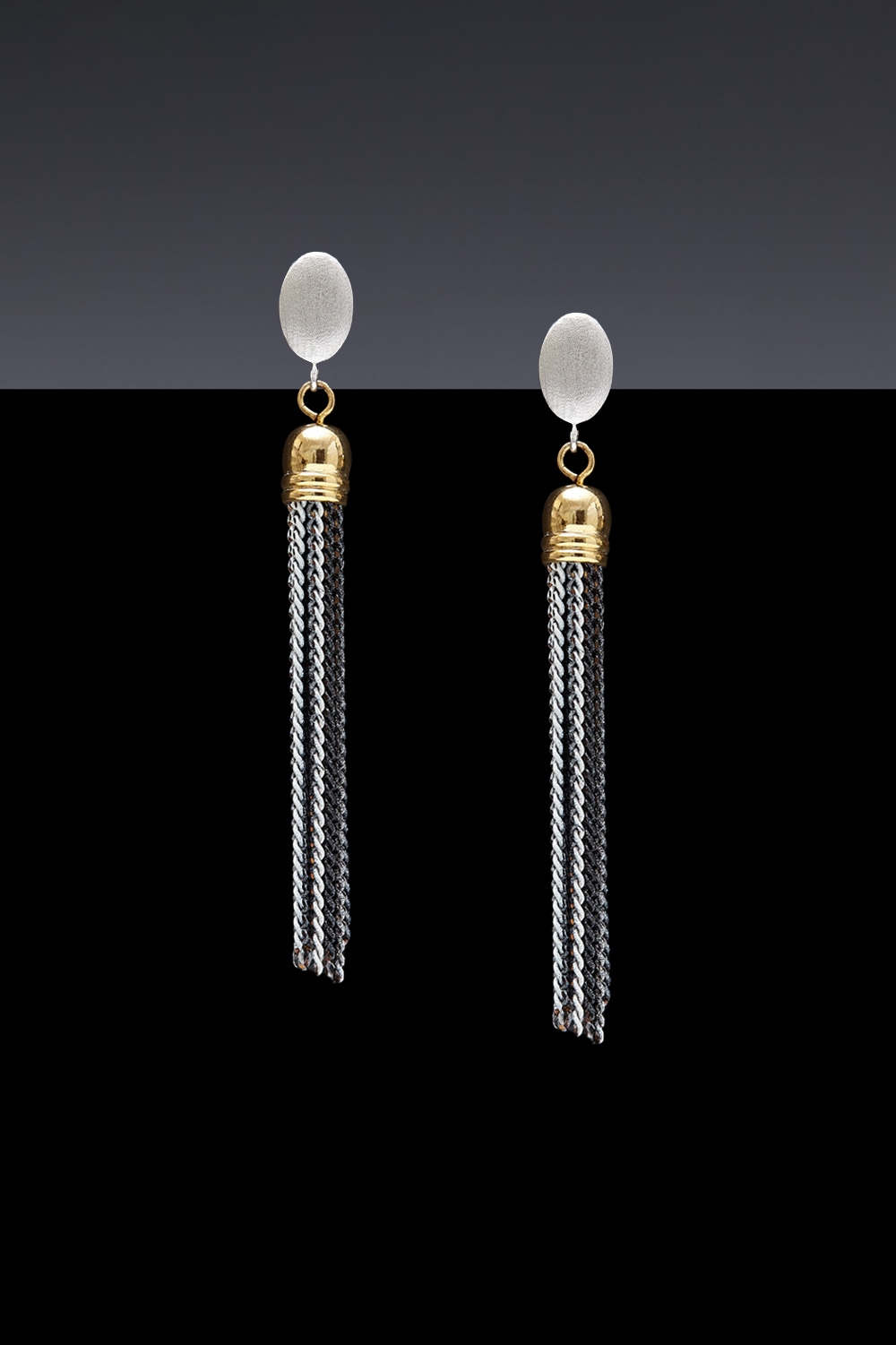 [HAZINA] Multi Grey Tessel Earrings - [Option:ｱﾍﾂ Earclip]
