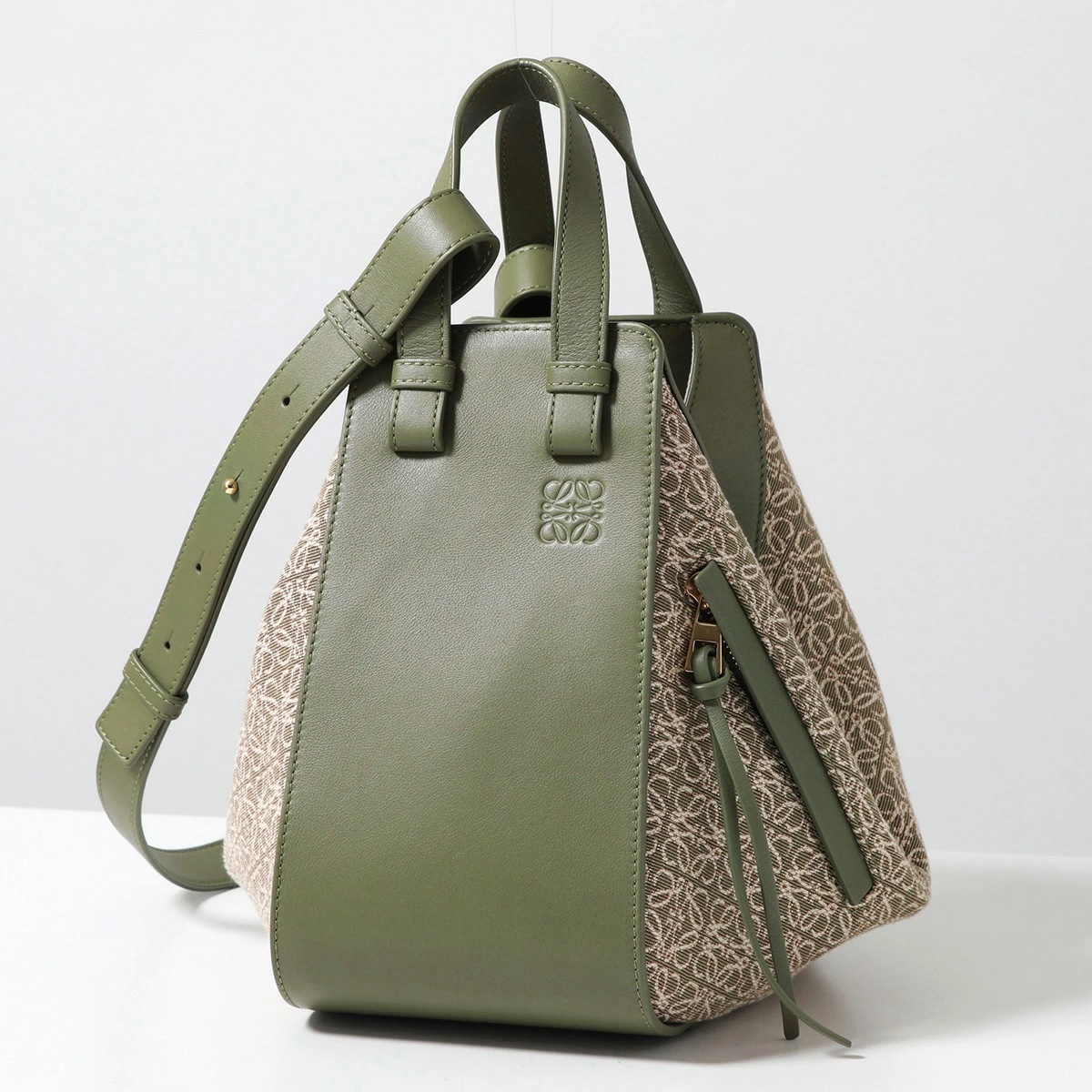 LOEWE ロエベ ハンドバッグ HAMMOCK ANAGRAM SMALL ハンモック アナグラム スモール A538S35X43 レディース ショルダーバッグ 鞄 4364/GREEN-AV
