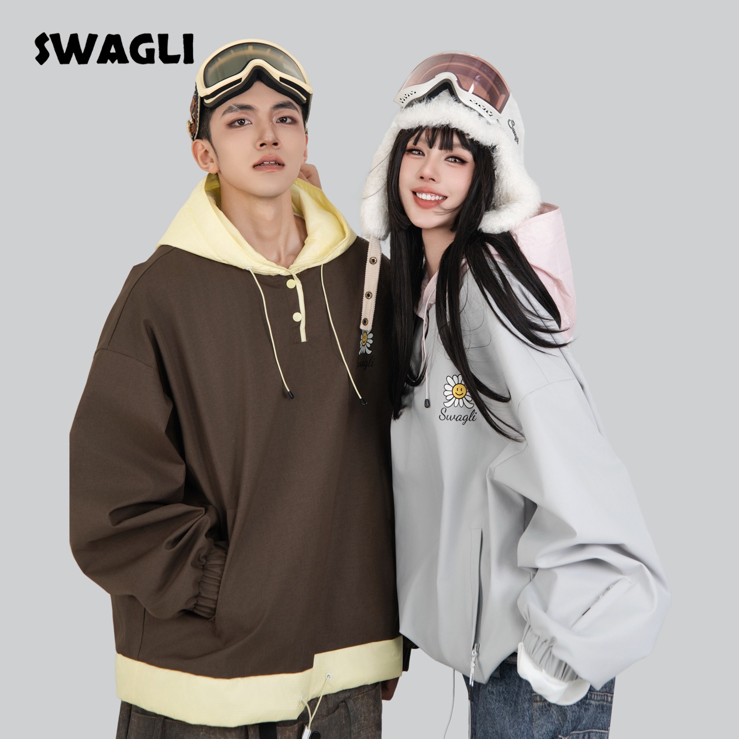 スノーボードウェア 2025 2026 パーカー グレー ココア色 レディース メンズ 3L 耐水圧20000mm スキーウェア スノボウェア