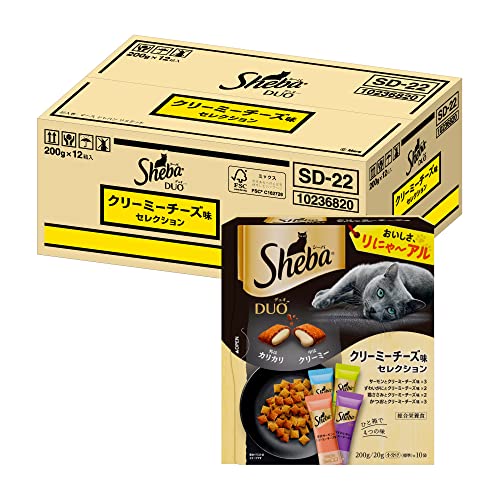 シーバ デュオ キャットフード クリーミーチーズ味セレクション 成猫用 200g×12個(ケース買い)