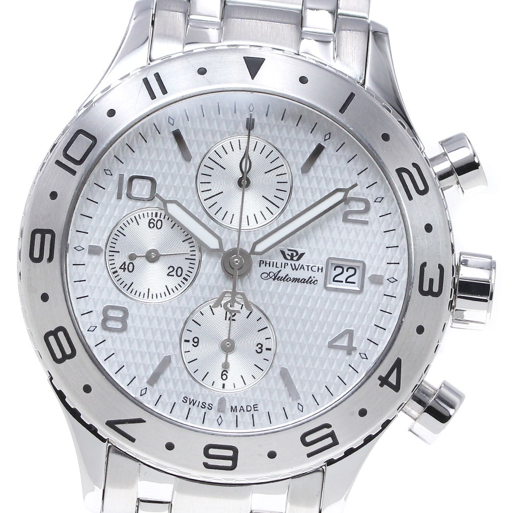 フィリップウォッチ Philip Watch 82.43.981.015 デイト クロノグラフ 自動巻き メンズ 良品 _837827【中古】