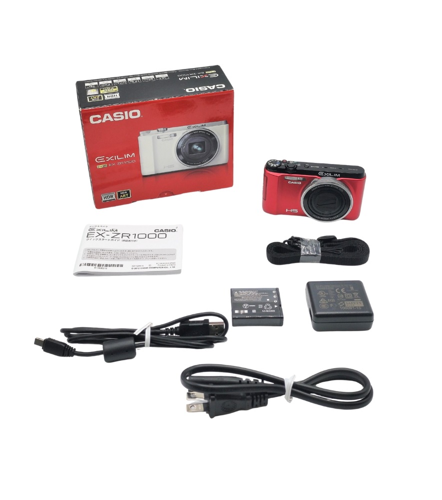 中古 CASIO デジタルカメラ EXILIM 1610万画素 光学ズーム12.5倍 EX-ZR1000RD