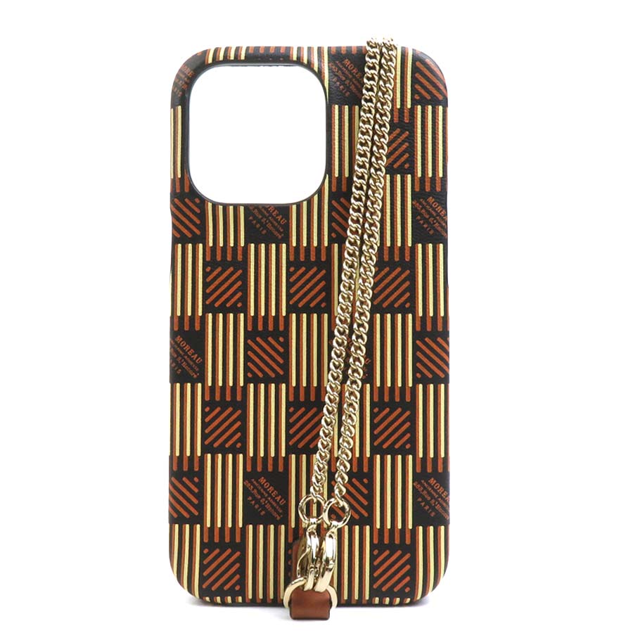 MOREAU PARIS モローパリ スマートフォンケース iPhone 13Proケース レザー ブラウン系 r10754g