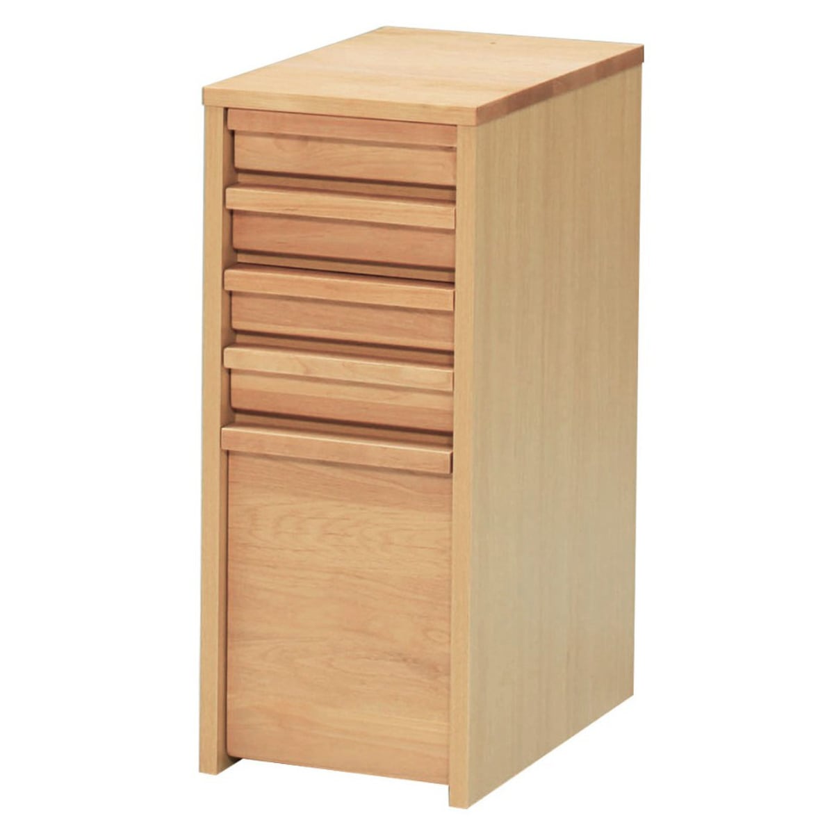 チェスト 幅30cm 学習机 トライA専用 サイドチェスト デスク横 引き出し 5段 トレー 収納 木製 天然木 リビング スリム コンパクト 完成品 整理 整頓 学習教材 デスク サイド