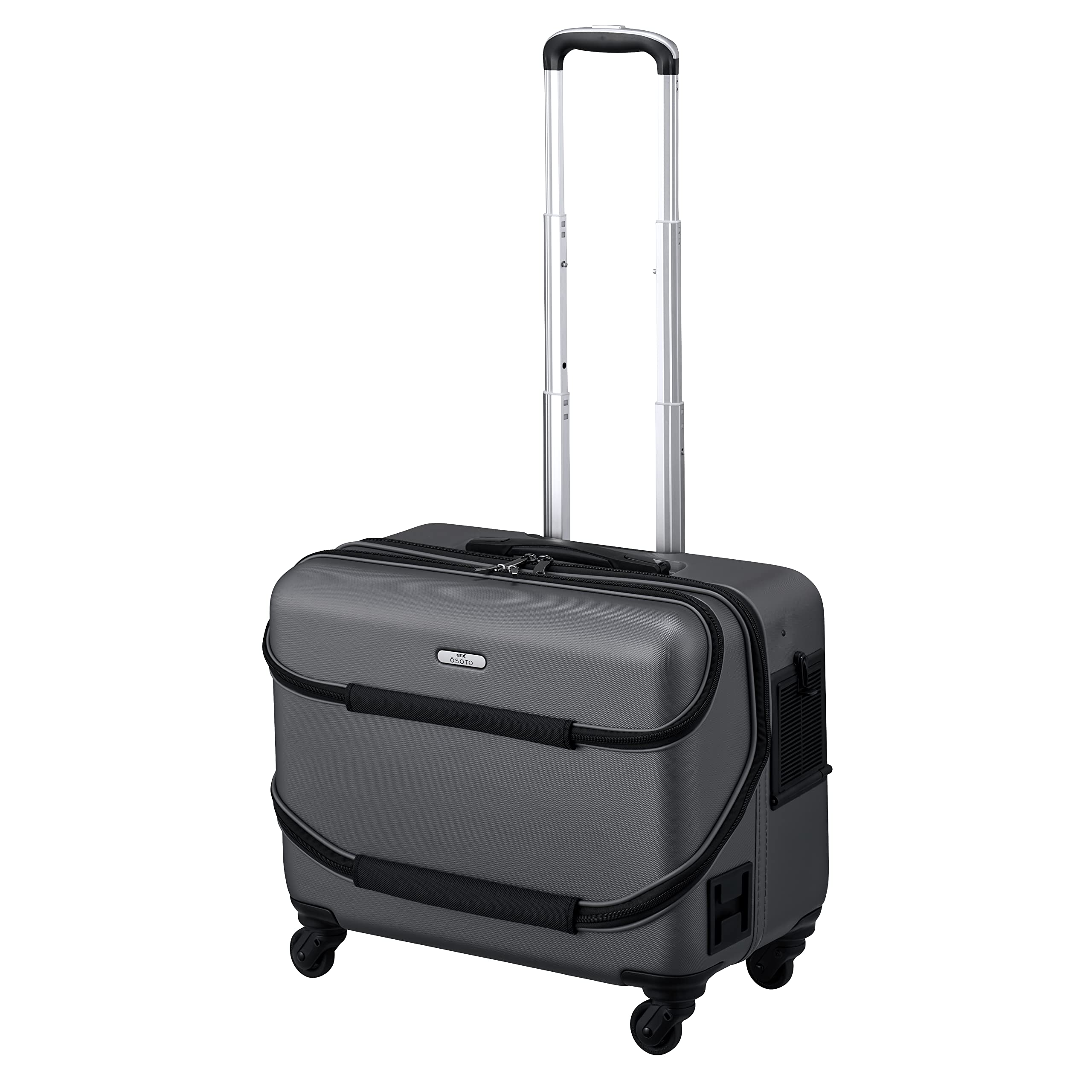 GEX ジェックス OSOTOキャリー ローラーII M グレー 軽量 ポリカーボネイト製 ハードキャリー ペット用 シートベルト固定可能 Mサイズ