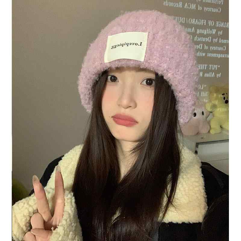 おしゃれ ニット帽 レディース 秋冬 普段使い 厚手 暖かい ウール ピンク カーキ 緑 シンプル カジュアル ロゴ アウトドア 防寒