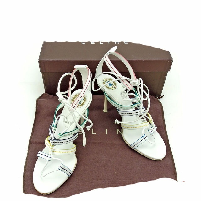 サンダル シューズ 靴 グラディエーター 35ハーフ ホワイト マルチ 中古