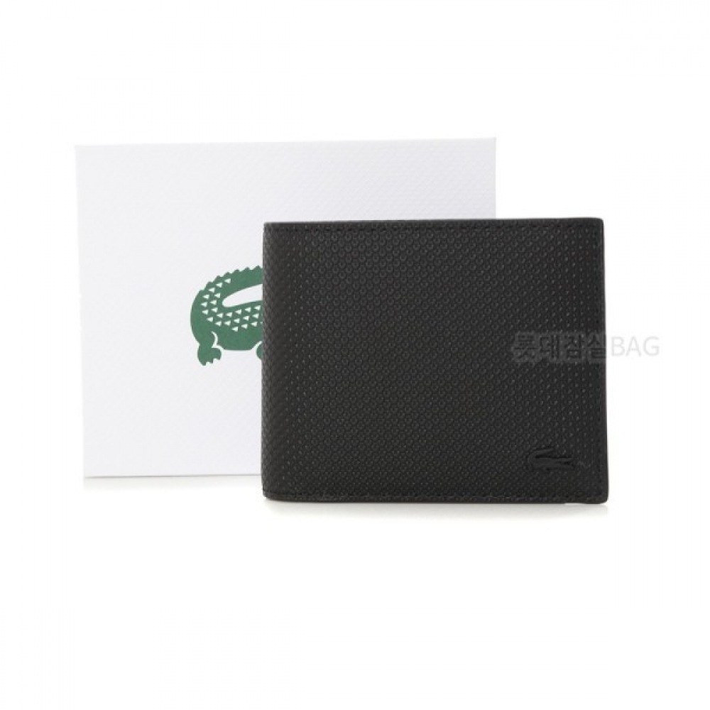 ラコステ メンズ財布 マン シャンタコ 2段 コーティングレザー - 000ブラック JS