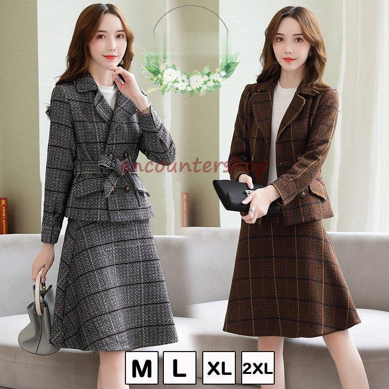 入学式 スーツ セットアップ レディース ジャケット スカート 上下セット ワンピース チェック柄 フォーマル きれいめ 30代 40代 入園式 卒業式