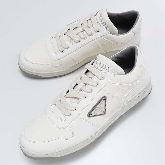 スニーカー シューズ 靴 ダウンタウンナッパレザースニーカー 2EE364 3LQK メンズ アイボリー 革 ロゴ ローカット カジュアル レースアップ