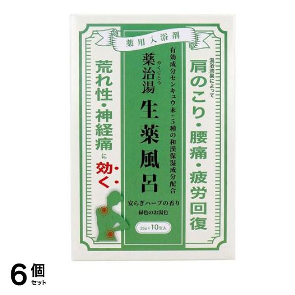 ヘルス薬用入浴剤 薬治湯(やくじとう) 生薬風呂 安らぎハーブの香り 25g× 10包入 6個セット