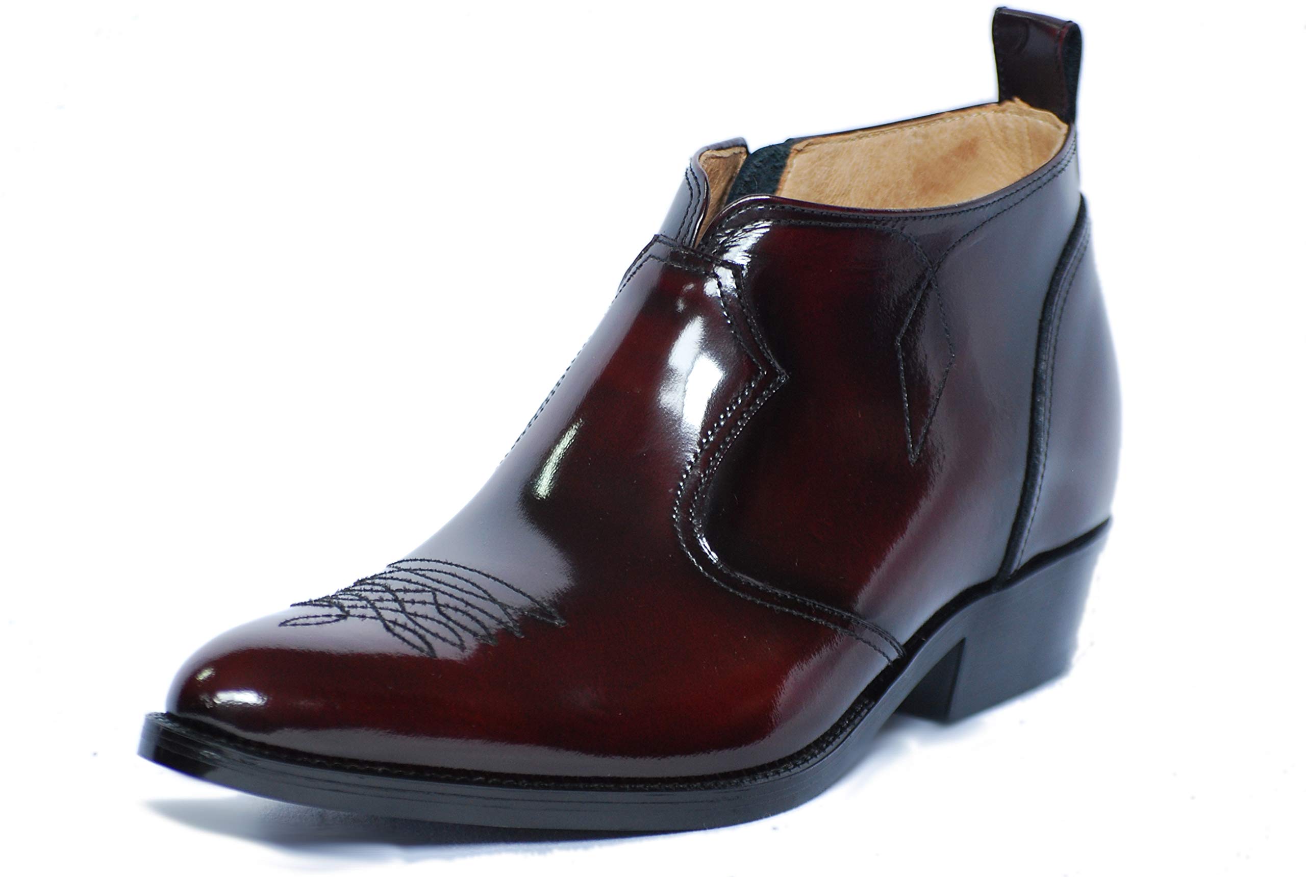 KITAJIMA(北嶋製靴工業所) メンズ 888シークレットブーツ ウエスタン 6cm 本革 日本製 ショートブーツ ファスナー メンズ 身長アップ カジュアルシューズ 888