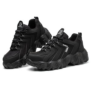 安全靴 メンズレディース 鋼先芯 スニーカー型 黒 スリッポン 防滑ソール 軽量防水 つま先保護 貫通踏み抜き防止 工場現場用 衝撃吸収