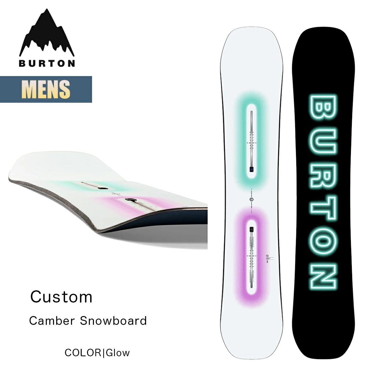スノーボード 板 メンズ 25-26 Burton カスタム キャンバー W26JP-106881 Mens Custom Camber Snowboard Glowカラー