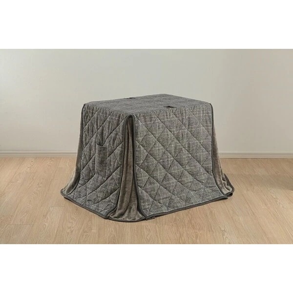 1181581134130 こたつ布団 省スペース パーソナル チェック柄 単品 グレー 約184×204cm メーカー直送