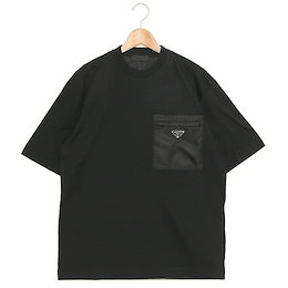 プラダ Tシャツ ジャージー リナイロン ナイロンポケット付 トライアングルロゴ ブラック メンズ PRADA UJN661 1YFH F0002 202 JERSEY REーNYLON NERO