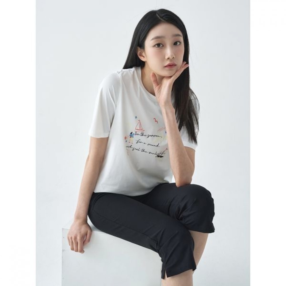 [ジセン] クールプリントショートスリーブTシャツ LSTSO455_WH